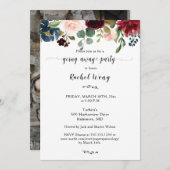 Mixed florale Moving Away Party Foto Einladung (Vorne/Hinten)