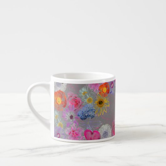 Mixed flowers in modern art espressotasse (Links)