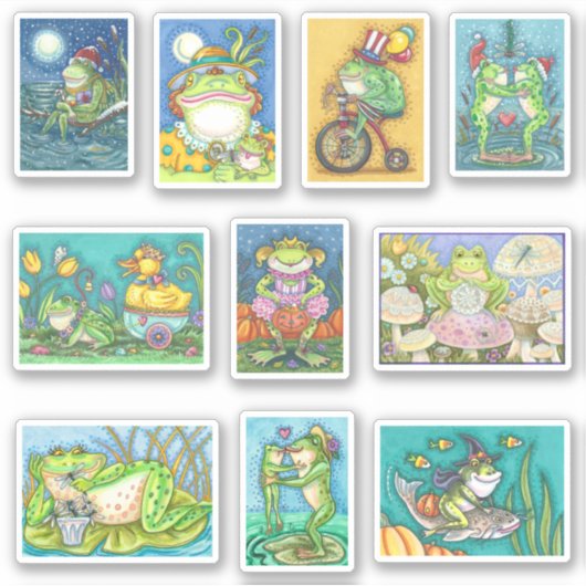 MIXED FUNNY ALBERN FROG ART CHARACTERS PLUS HOLIDA AUFKLEBER (Vorderseite)