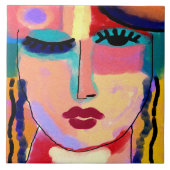 Mixed Gefühle Abstrakte digitale Malerei Fliese (Vorderseite)