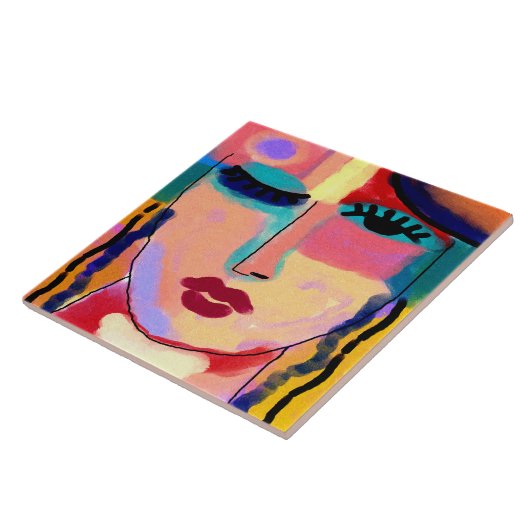 Mixed Gefühle Abstrakte digitale Malerei Fliese (Seite)