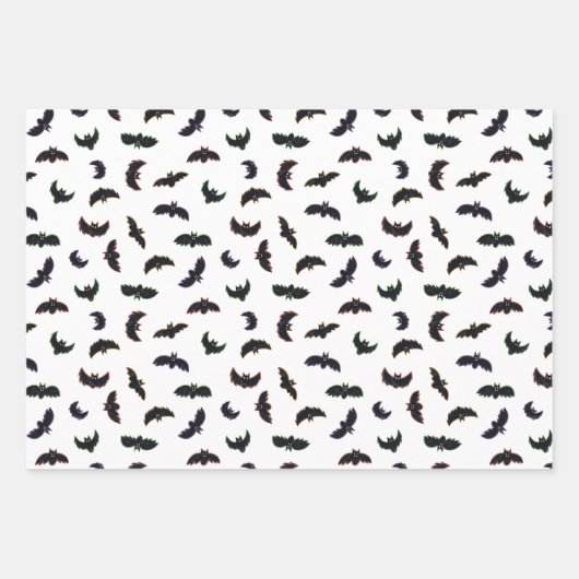 Mixed Halloween Patterns Ghost Bats Stars Geschenkpapier Set (Vorderseite 2)