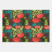 Mixed Halloween Patterns Set von 3 Spooky Fun Geschenkpapier Set (Vorderseite 3)
