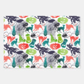 Mixed Halloween Patterns Set von 3 Spooky Fun Geschenkpapier Set (Vorderseite)