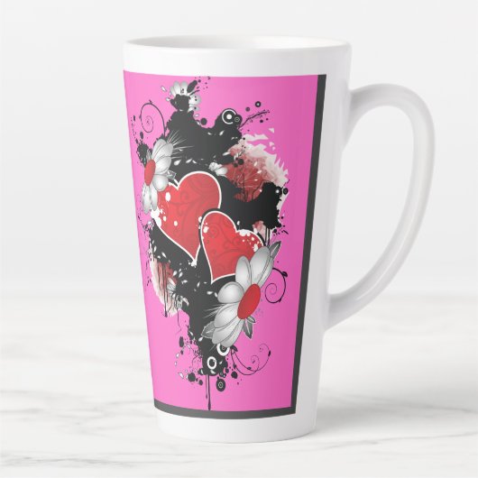 Mixed-Herz-Design Latte-Tasse Milchtasse (Rechts)
