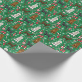 Mixed Labradoodle Hundeschlitten Geschenkpapier (Ecke)