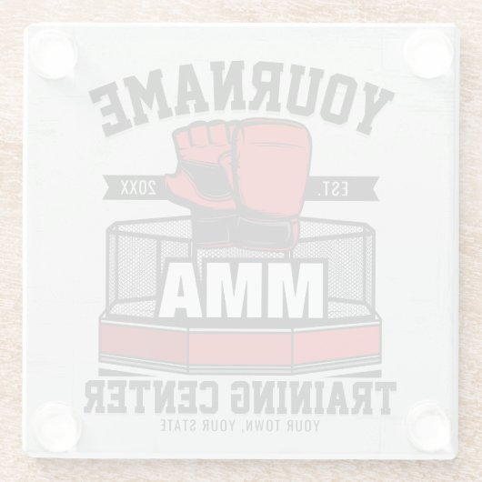 Mixed Martial Arts ADD NAME MIXED MARTIAL ARTS Fig Glasuntersetzer (Rückseite)