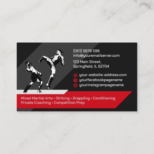 MIXED MARTIAL ARTS - Ausbildung von Kampfkünsten Visitenkarte (Rückseite)