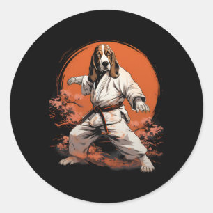 Mixed Martial Arts Bet Hound Dog Karate Runder Aufkleber