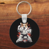 Mixed Martial Arts Cardigan Welsh Corgi Dog Karate Schlüsselanhänger (Vorderseite)