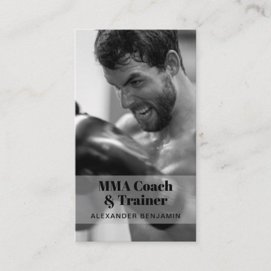 MIXED MARTIAL ARTS Coach & Trainer Foto QR Code Bu Visitenkarte (Vorderseite)