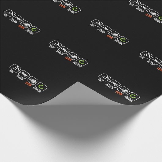 Mixed Martial Arts "Eat, Sleep, MMA, Repeat" Geschenkpapier (Ecke)