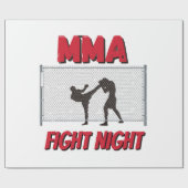 MIXED MARTIAL ARTS Fight Night Text und Silhouette Geschenkpapier (Flach)