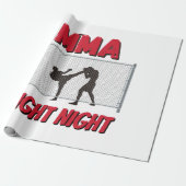 MIXED MARTIAL ARTS Fight Night Text und Silhouette Geschenkpapier (Ungerollt)