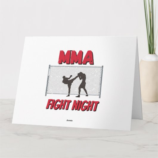 MIXED MARTIAL ARTS Fight Night Text und Silhouette Karte (Rückseite)