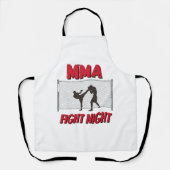 MIXED MARTIAL ARTS Fight Night Text und Silhouette Schürze (Vorderseite)