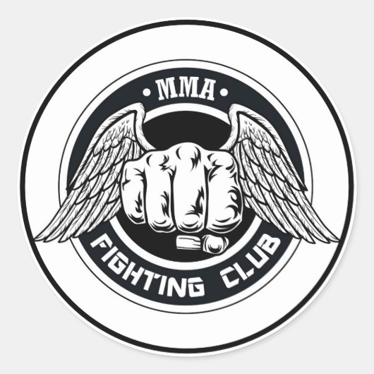 MIXED MARTIAL ARTS Fighting Club Klassischer Runda Runder Aufkleber (Vorderseite)