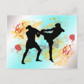 Mixed Martial Arts Head Kick Postkarte (Vorderseite)