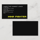 MIXED MARTIAL ARTS-KÄMPFER-GESCHÄFTS-KARTEN-GELB VISITENKARTE (Vorne/Hinten)