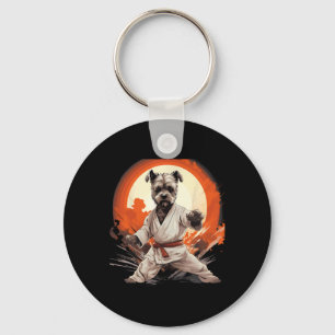 Mixed Martial Arts Miniatur Schnauzer Dog Karate M Schlüsselanhänger