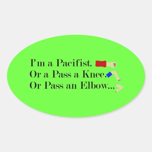 MIXED MARTIAL ARTS Pacifist Spaß Design Ovaler Aufkleber (Vorderseite)