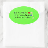 MIXED MARTIAL ARTS Pacifist Spaß Design Ovaler Aufkleber (Tasche)