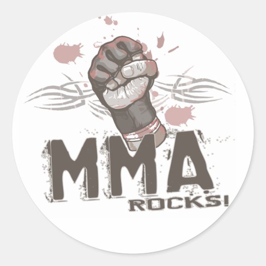 MIXED MARTIAL ARTS Rocks Runder Aufkleber (Vorderseite)
