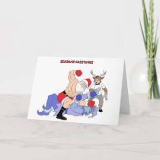 MIXED MARTIAL ARTS Santa Vs Jack Frost Feiertagskarte
