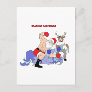 MIXED MARTIAL ARTS Santa Vs Jack Frost Feiertagspostkarte