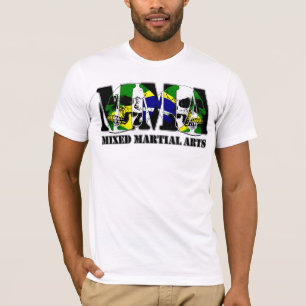 MIXED MARTIAL ARTS Schädel-Brasilien-Flagge T-Shirt