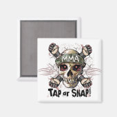 MIXED MARTIAL ARTS-Schädelgetriebe gestochen oder  Magnet (Vorderseite/Rückseite)