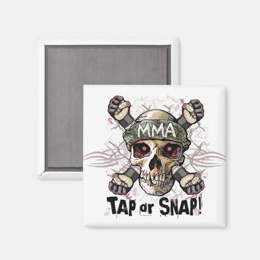 MIXED MARTIAL ARTS-Schädelgetriebe gestochen oder  Magnet (Vorderseite/Rückseite)