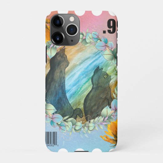 MIXED MARTIAL ARTS: Schwarze Katzen Briefmarke .99 iPhone Hülle (Rückseite)