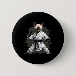 Mixed Martial Arts Siamese Katze Karate für Männer Button