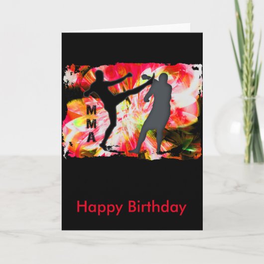 MIXED MARTIAL ARTS Silhouetten in der roten Karte (Vorderseite)