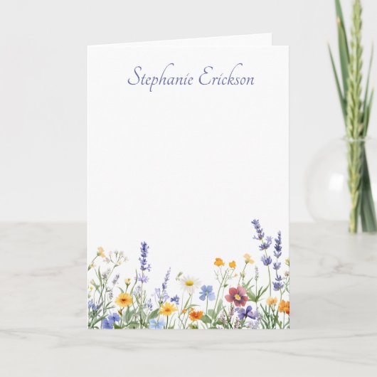 Mixed Meadow Wildflower Personalized Stationery (Vorderseite)
