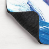Mixed media Aquarellblau abstrakt Mousepad (Ecke)