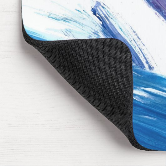 Mixed media Aquarellblau abstrakt Mousepad (Ecke)