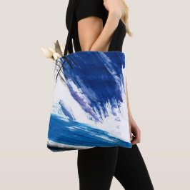 Mixed media Aquarellblau abstrakt Tasche