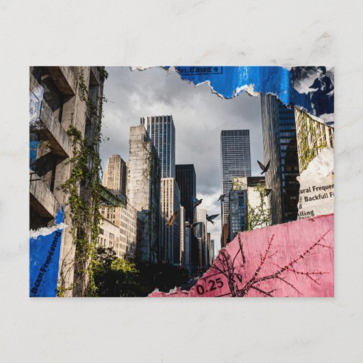 Mixed media Architecture Collage Postkarte (Vorderseite)