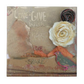 Mixed Media Art Liebe Fliese (Vorderseite)