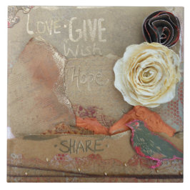 Mixed Media Art Liebe Fliese