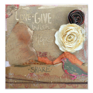Mixed Media Art Liebe gibt Anlass zur Hoffnung Fotodruck