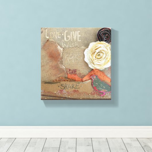 Mixed Media Art Liebe Leinwanddruck (Insitu (Holzboden))