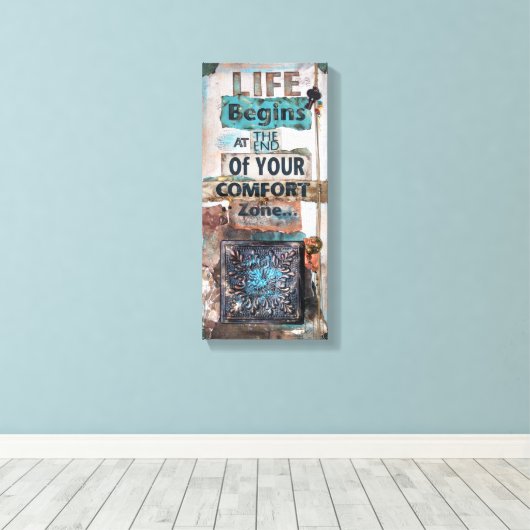 Mixed Media Art mit Life Quote | Kanvas Leinwanddruck (Insitu (Holzboden))