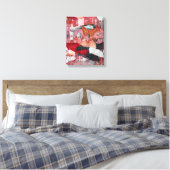 Mixed Media Art Red Liebe Butterfly Leinwanddruck (Insitu (Schlafzimmer))