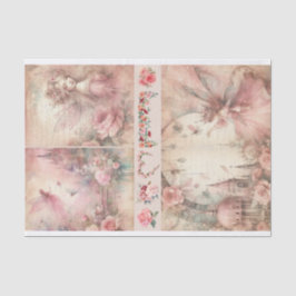 Mixed Media Artist Pink Junk Journal Fairy Collage Seidenpapier