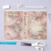 Mixed Media Artist Pink Junk Journal Fairy Collage Seidenpapier (Handwerk)