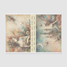 "Mixed Media Artist Vintag Fairy Art Junk Journal" Seidenpapier