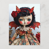 Mixed Media Bat Winged Doll Postkarte (Vorderseite)